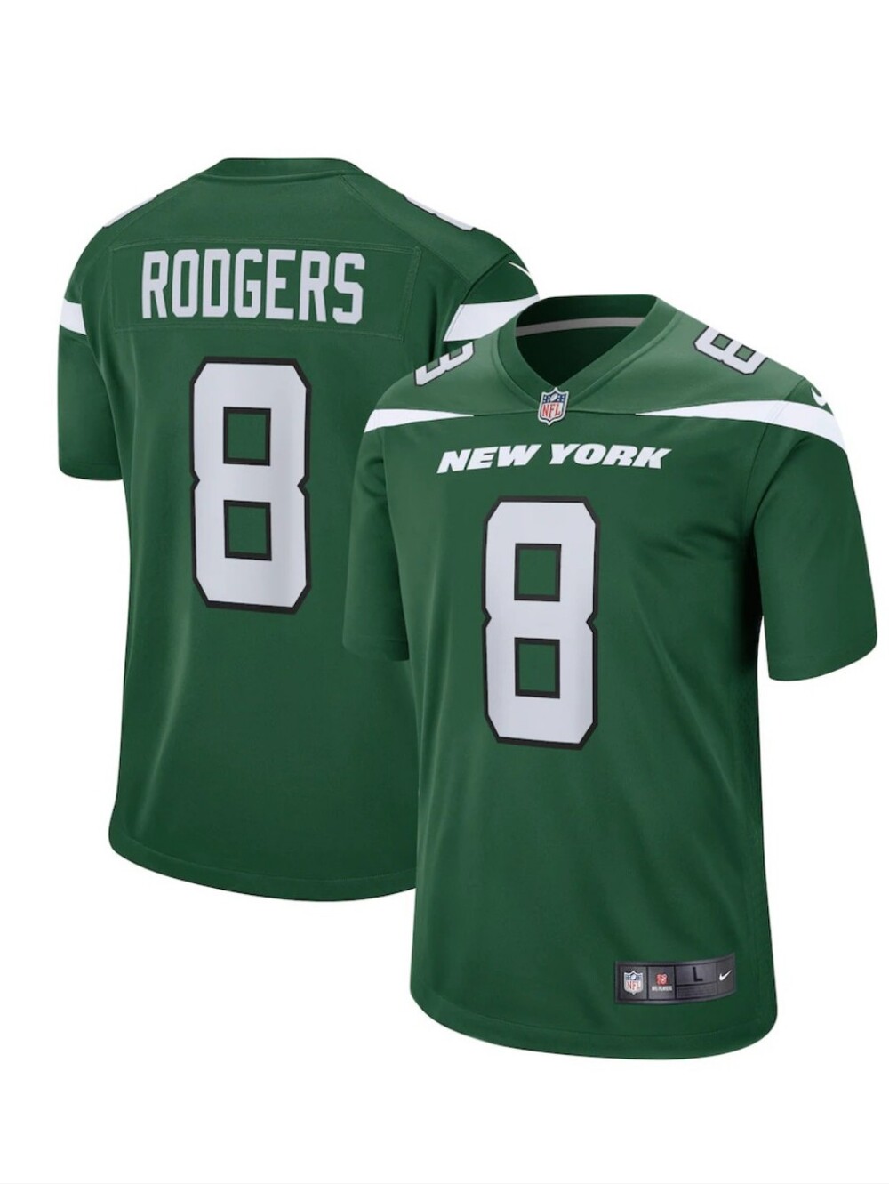NWT Nike Men's New York Jets Aaron Rodgers #8 Game Football Jersey M, L, XL